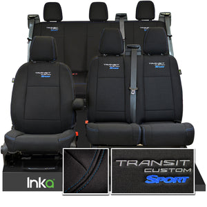 Ford Transit Custom Heavy Duty Front & Rear Triple Seat Covers Genuine OEM MY 12-2023 [Choice Of 6 Colours]
