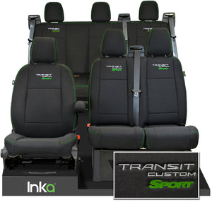 Ford Transit Custom Heavy Duty Front & Rear Triple Seat Covers Genuine OEM MY 12-2023 [Choice Of 6 Colours]