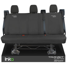 Load image into Gallery viewer, Ford Transit Custom Rear Triple INKA Tailored Waterproof Seat Covers Transit Custom Sport Embroidery [Choice of 6 Colours] MY2012 - 2023
