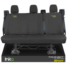 Load image into Gallery viewer, Ford Transit Custom Rear Triple INKA Tailored Waterproof Seat Covers Transit Custom Sport Embroidery [Choice of 6 Colours] MY2012 - 2023
