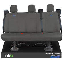 Load image into Gallery viewer, Ford Transit Custom Rear Triple INKA Tailored Waterproof Seat Covers Transit Custom Sport Embroidery [Choice of 6 Colours] MY2012 - 2023
