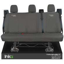 Load image into Gallery viewer, Ford Transit Custom Rear Triple INKA Tailored Waterproof Seat Covers Transit Custom Sport Embroidery [Choice of 6 Colours] MY2012 - 2023
