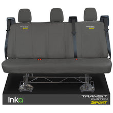 Load image into Gallery viewer, Ford Transit Custom Rear Triple INKA Tailored Waterproof Seat Covers Transit Custom Sport Embroidery [Choice of 6 Colours] MY2012 - 2023
