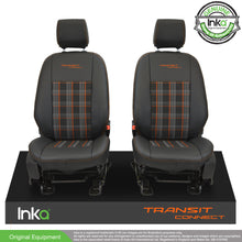 Load image into Gallery viewer, Ford Transit Connect Front 1+1 INKA Tailored GTi Tartan Seat Covers Black OEM - MY 2013-23
