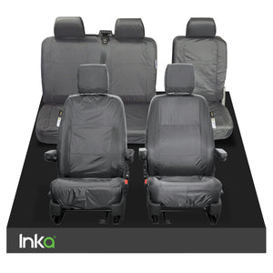INKA Tailored VolksWagen (VW) T6 Transporter Van Waterproof Front 1+1 & Rear 2+1 Seat Covers [Choice of 2 Colours]