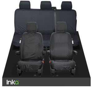 INKA VW Transporter T6 Kombi Set Tailored Waterproof For Kombi 1+1 Front and Rear Triple Seat Covers MY 2016 onwards [Choice of 2 colours]