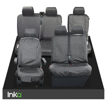 Load image into Gallery viewer, INKA Tailored VolksWagen (VW) T6 Transporter Van Waterproof Front 1+2 &amp; Rear 2+1 Seat Covers [Choice of 2 Colours]
