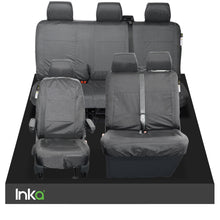 Load image into Gallery viewer, INKA VW Transporter T6 Transporter &amp; Kombi Set Tailored Waterproof 1+2 and Rear Triple Seat Covers MY 2016 onwards [Choice of 2 colours]

