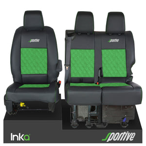 Vauxhall Vivaro Sportive MK3 Front 1+2 Tailored Seat Covers Leatherette - Alcantara Look - Choice of 6 Colours  MY16-22