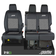 Load image into Gallery viewer, Vauxhall Vivaro Sportive MK3 Front 1+2 Tailored Seat Covers Leatherette - Alcantara Look - Choice of 6 Colours  MY16-22
