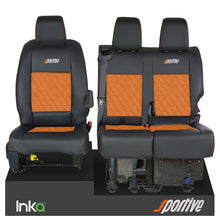 Load image into Gallery viewer, Vauxhall Vivaro Sportive MK3 Front 1+2 Tailored Seat Covers Leatherette - Alcantara Look - Choice of 6 Colours  MY16-22

