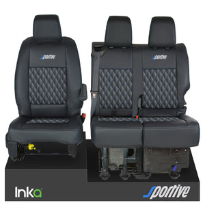 Vauxhall Vivaro Sportive MK3 Front 1+2 Seat Covers Black Bentley Diamond Quilt - Choice of 6 Colours - MY-16-22