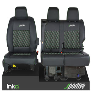 Vauxhall Vivaro Sportive MK3 Front 1+2 Seat Covers Black Bentley Diamond Quilt - Choice of 6 Colours - MY-16-22