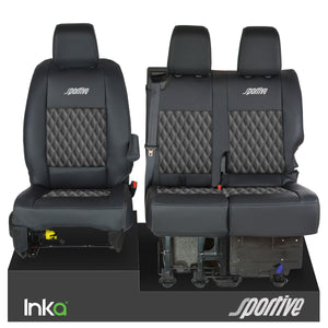 Vauxhall Vivaro Sportive MK3 Front 1+2 Seat Covers Black Bentley Diamond Quilt - Choice of 6 Colours - MY-16-22