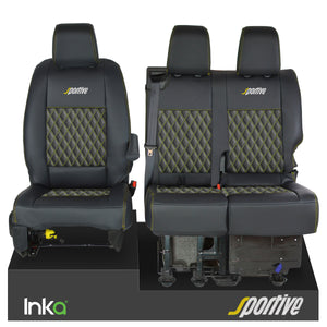 Vauxhall Vivaro Sportive MK3 Front 1+2 Seat Covers Black Bentley Diamond Quilt - Choice of 6 Colours - MY-16-22