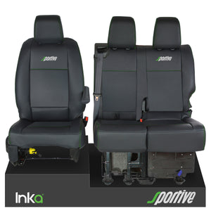 Vauxhall Vivaro Sportive MK3 INKA Front 1+2 Plain Black Seat Covers - MY2016-2022 ( Choice of 6 Colours )
