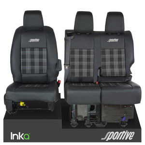 Vauxhall Vivaro Sportive MK3 INKA Front 1+2 Tailored GTi Tartan Seat Covers MY16-22 ( Choice of 6 Colours )