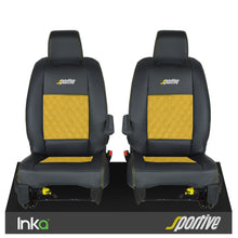 Load image into Gallery viewer, Vauxhall Vivaro Sportive MK3 Front 1+1 Set Tailored Seat Covers Leatherette MY16-23
