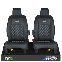 Load image into Gallery viewer, Vauxhall Vivaro Sportive MK3 Front 1+1 Seat Covers Black Bentley Diamond Quilt MY16-23
