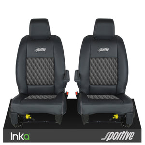 Vauxhall Vivaro Sportive MK3 Front 1+1 Seat Covers Black Bentley Diamond Quilt MY16-23