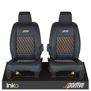Vauxhall Vivaro Sportive MK3 Front 1+1 Seat Covers Black Bentley Diamond Quilt MY16-23