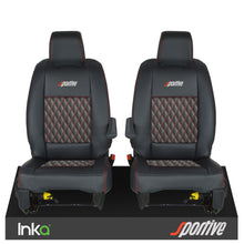 Load image into Gallery viewer, Vauxhall Vivaro Sportive MK3 Front 1+1 Seat Covers Black Bentley Diamond Quilt MY16-23
