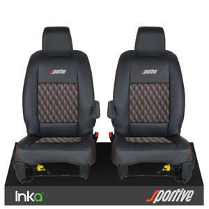 Vauxhall Vivaro Sportive MK3 Front 1+1 Seat Covers Black Bentley Diamond Quilt MY16-23