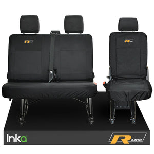 VW TRANSPORTER T6.1,T6,T5.1 KOMBI VAN INKA REAR WATERPROOF SEAT COVERS BLACK