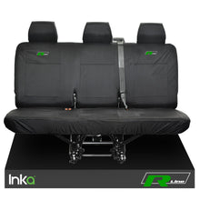 Load image into Gallery viewer, VW Transporter R-Line T6 Shuttle Rear Triple Waterproof Seat Covers Black
