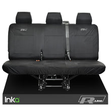 Load image into Gallery viewer, VW Transporter R-Line T6 Shuttle Rear Triple Waterproof Seat Covers Black
