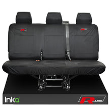 Load image into Gallery viewer, VW Transporter R-Line T6 Shuttle Rear Triple Waterproof Seat Covers Black
