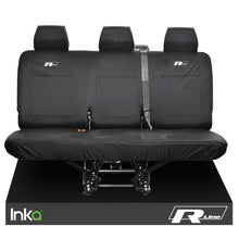 Load image into Gallery viewer, VW Transporter R-Line T6 Shuttle Rear Triple Waterproof Seat Covers Black
