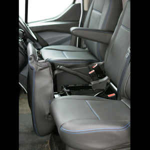 Ford Transit Custom INKA Tailored Front Seat Covers Black OEM Vinyl Matt Leatherette  - MY 2012 onwards Without Embroidery [Choice of 7 Stitch colours]