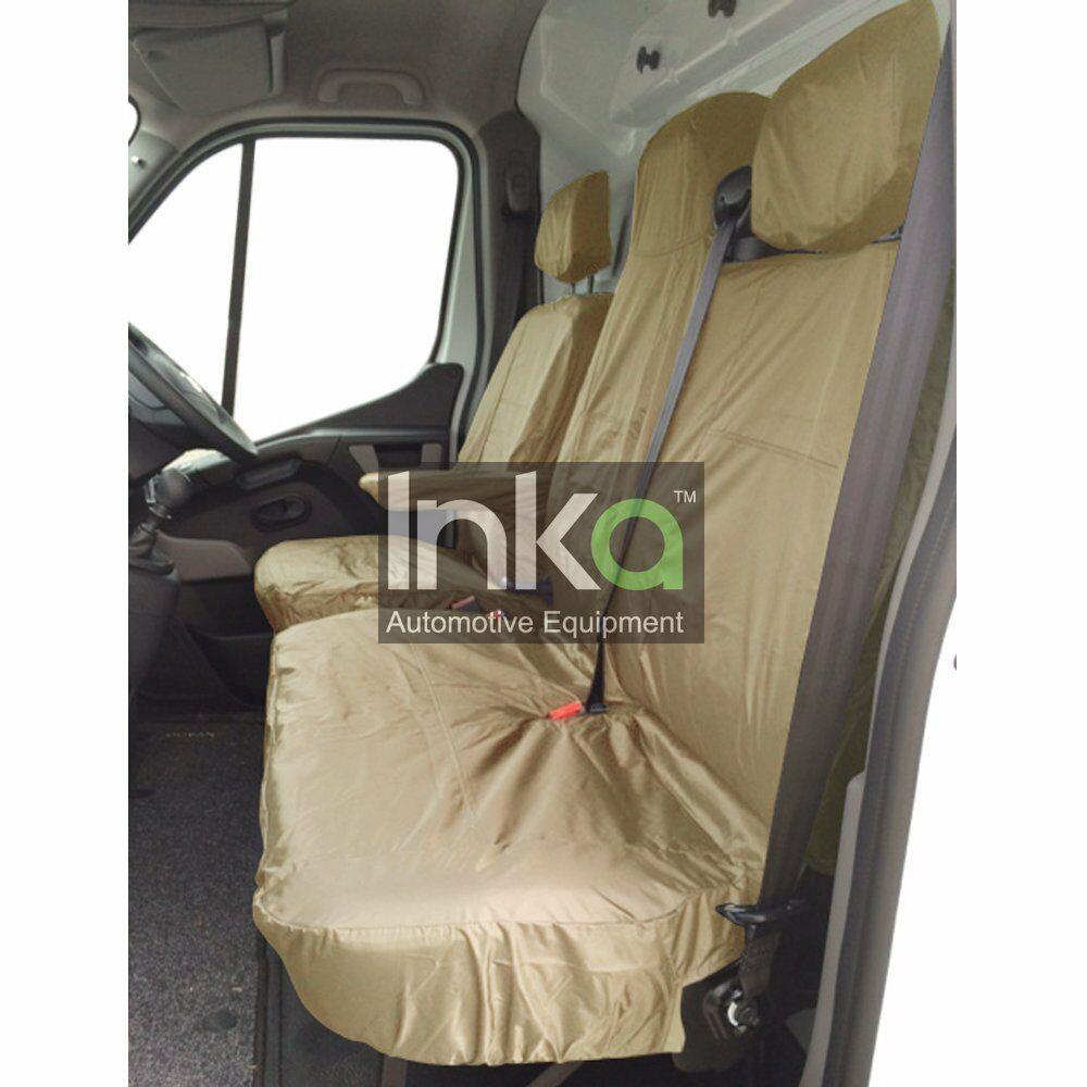Vauxhall Movano Fully Tailored Waterproof Front Drivers Single and Passengers Double 2010-2013 Heavy Duty Right Hand Drive Beige
