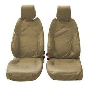 Range Rover Evoque 5-Door 2010 - 2015 Front Driver and Single Passenger Tailored Waterproof Seat Covers with DVD headrests in BEIGE