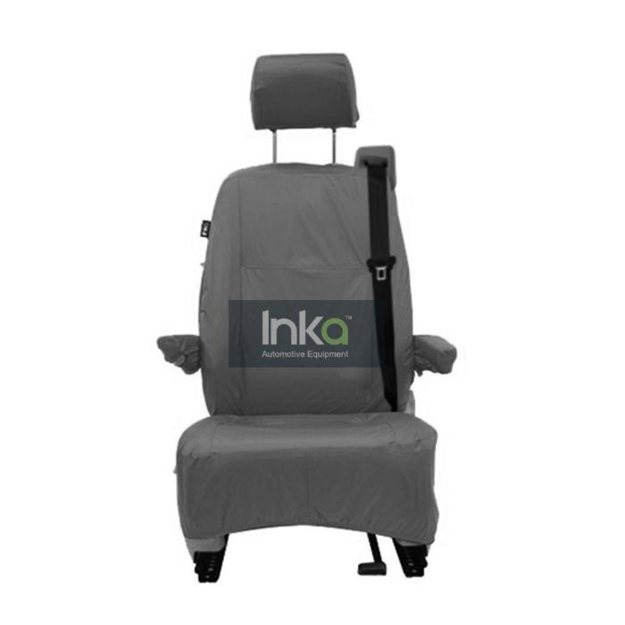 VW California/ Caravelle Rear Single Seat, 2003 onwards, Inka Fully Tailored Waterproof Seat Cover in GREY